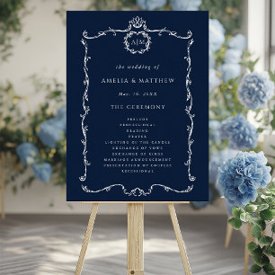 Poster Programa de Cerimônia de Casamento Clássico Modern