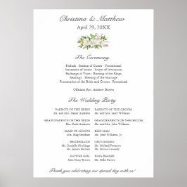 Poster Programa de Cerimônia de Casamento Elegante | Jard