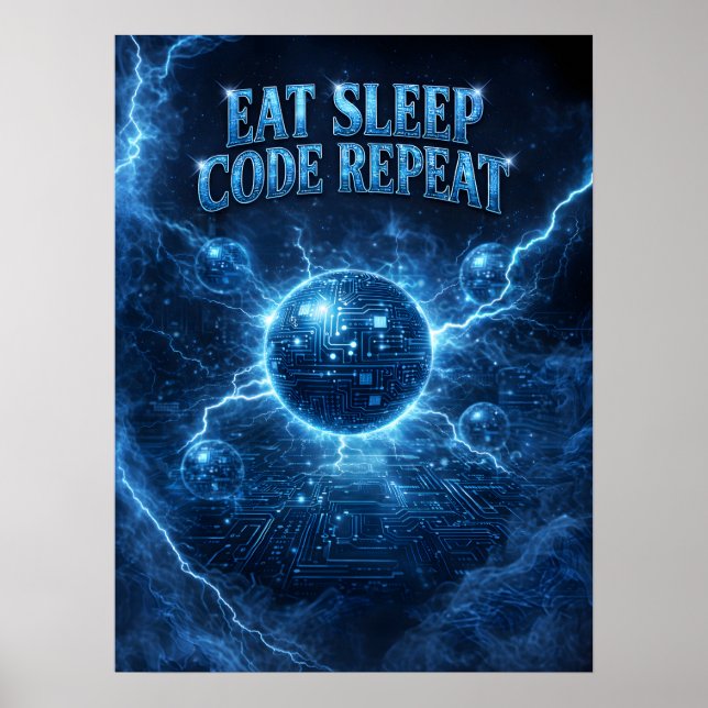 Poster Programador Código Relâmpago Núcleo (Frente)