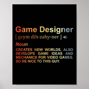 Poster Programador de Jogo Definição do Designer de Jogo 