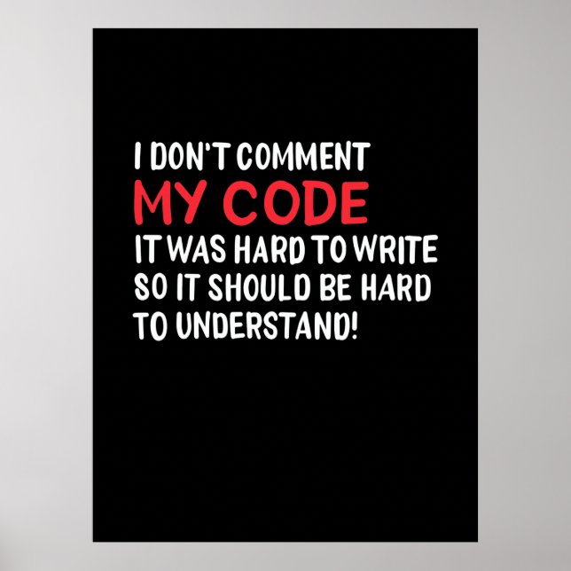 Poster Programador Não Comentário Meu Código (Frente)