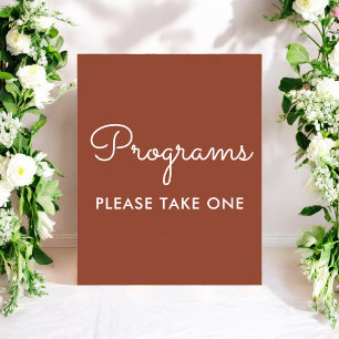 Poster Programas Casamento Terracota Marrom