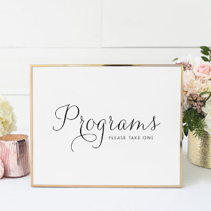 Poster Programas de Casamento da Caligrafia Negra