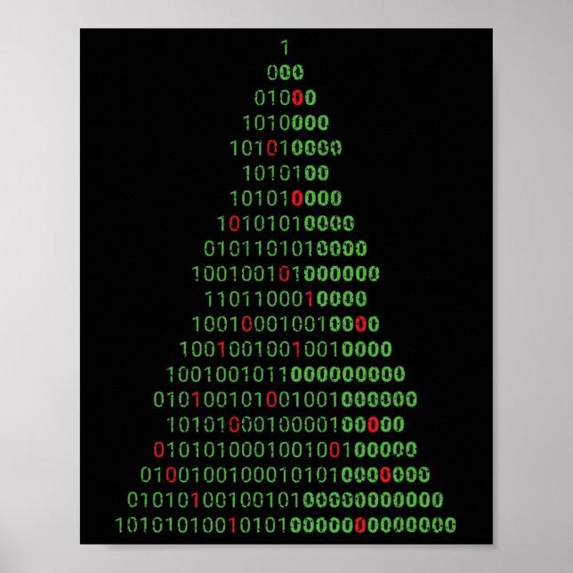 Poster Programas De Computadores De Árvore De Natal Binár (Frente)