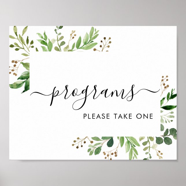 Poster Programas de Verde Por Favor Leve Um Sinal (Frente)