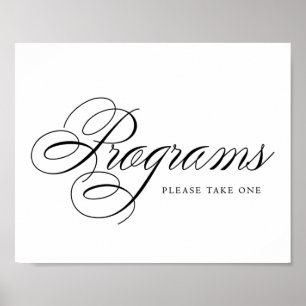 Poster Programas Elegantes - Script Preto   Mesa horizont