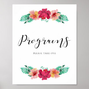 Poster Programas por favor, leve um desenho floral casame