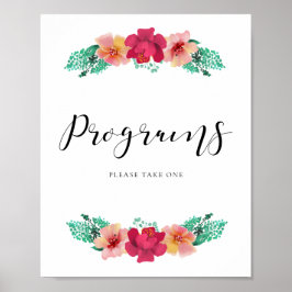 Poster Programas, por favor, pegue um design floral.