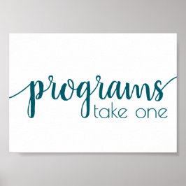 Poster Programas Simples | Mesa de Evento Qualquer Teal A