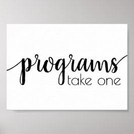 Poster Programas Simples | Roteiro Preto Qualquer Evento 