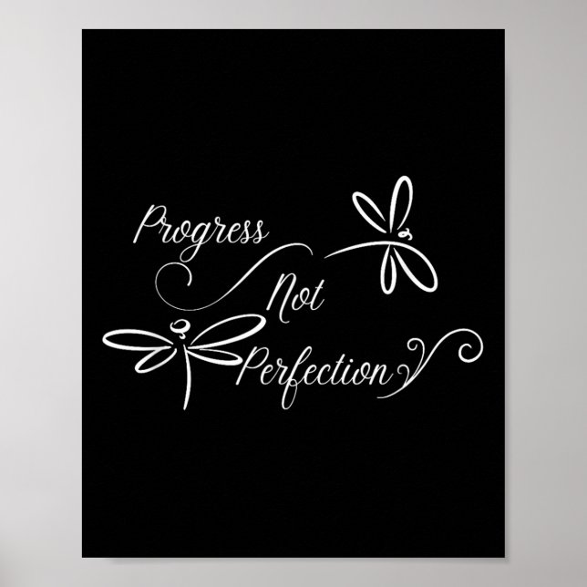 Poster Progress Not Perfection Motivational Design  (Frente)