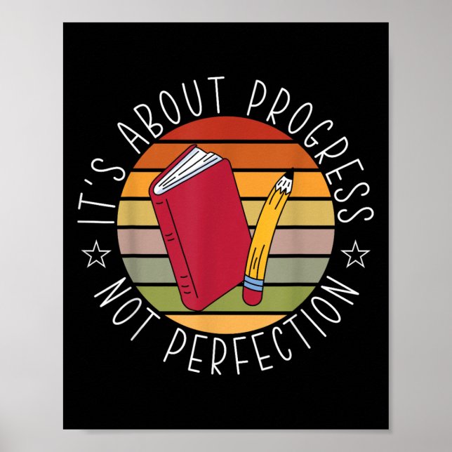 Poster Progress Not Perfection Testing Day Teacher  (Frente)