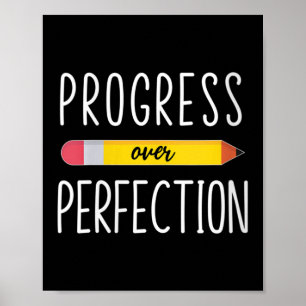 Poster Progresso das Mulheres Acima da Perfeição Motivaci