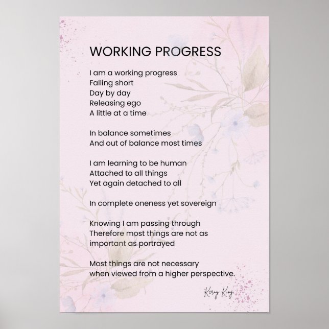 Poster Progresso de Trabalho Encorajando Poema de Uplifaç (Frente)