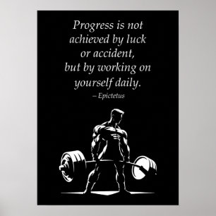 Poster Progresso Diário - Gym Motivacional, Malhação de W