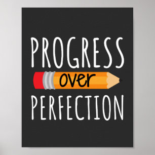 Poster Progresso Motivacional Sobre A Perfeição