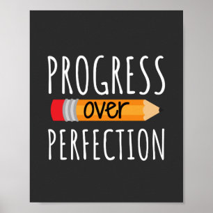 Poster Progresso Motivacional Sobre A Perfeição