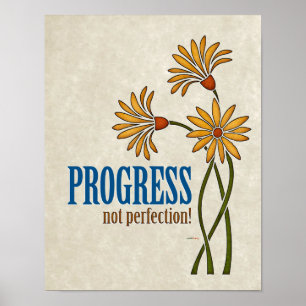 Póster Progresso, não perfeição! (citação de recuperação)
