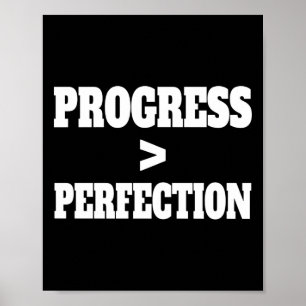 Poster Progresso Sobre A Perfeição Cotação Motivacional B