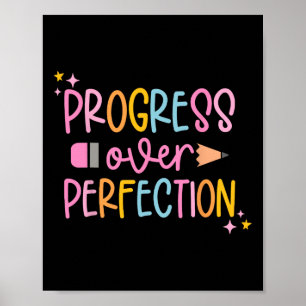 Poster Progresso Sobre Motivação Perfeição De Volta à Esc