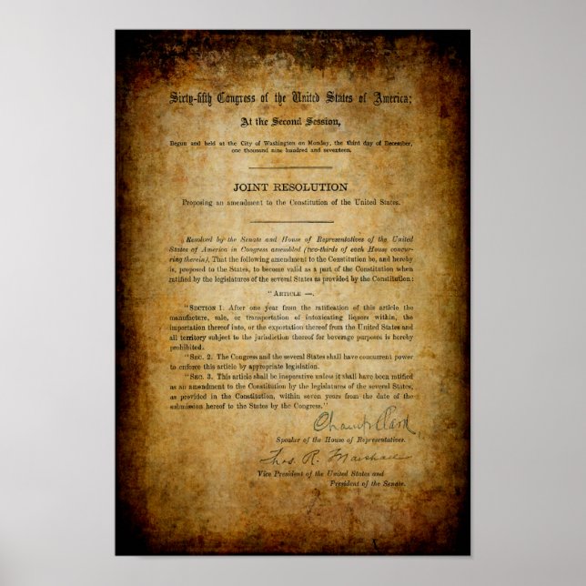 PÓSTER PROIBIÇÃO 18ª ALTERAÇÃO (Frente)