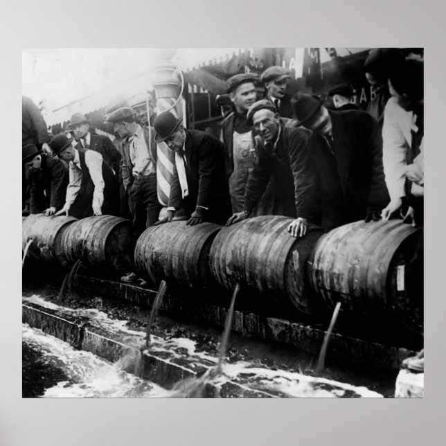 Póster PROIBIÇÃO KEG DUMP década de 1920 (Frente)