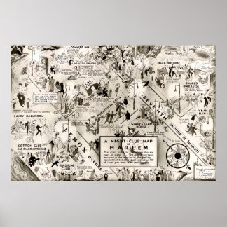 Poster Proibir Era Harlem, Mapa Fácil de Voz em Nova Iorq