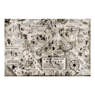 Póster Proibir Era Harlem, Mapa Fácil de Voz em Nova Iorq