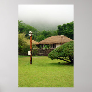 Poster Projetado com uma fotografia da Coreia do Sul, imp