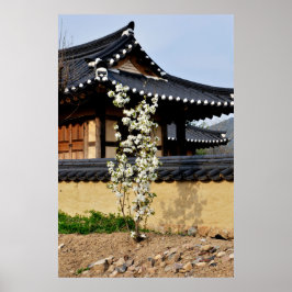 Poster Projetado com uma fotografia da Coreia do Sul, imp