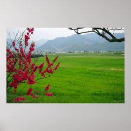 Poster Projetado com uma fotografia da Coreia do Sul, imp