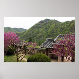 Poster Projetado com uma fotografia da Coreia do Sul, imp