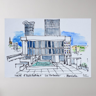 Poster Projetado por Le Corbusier   Marselha, França