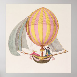 Póster Projete para um dirigible, francês, c.1785