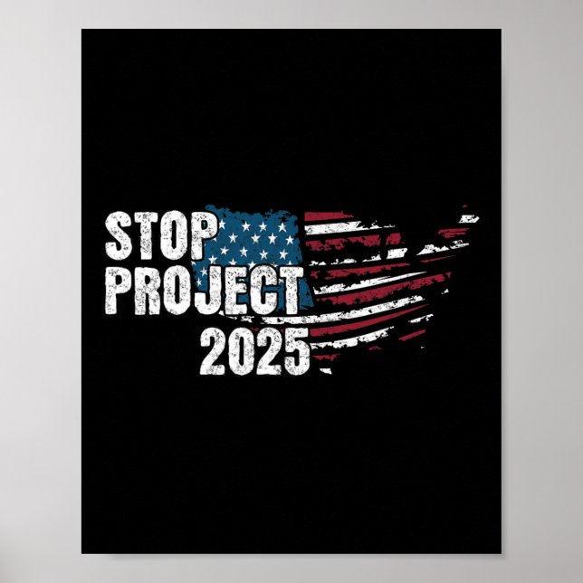 Poster Projeto 2025 Anti Trump American Flag (Frente)