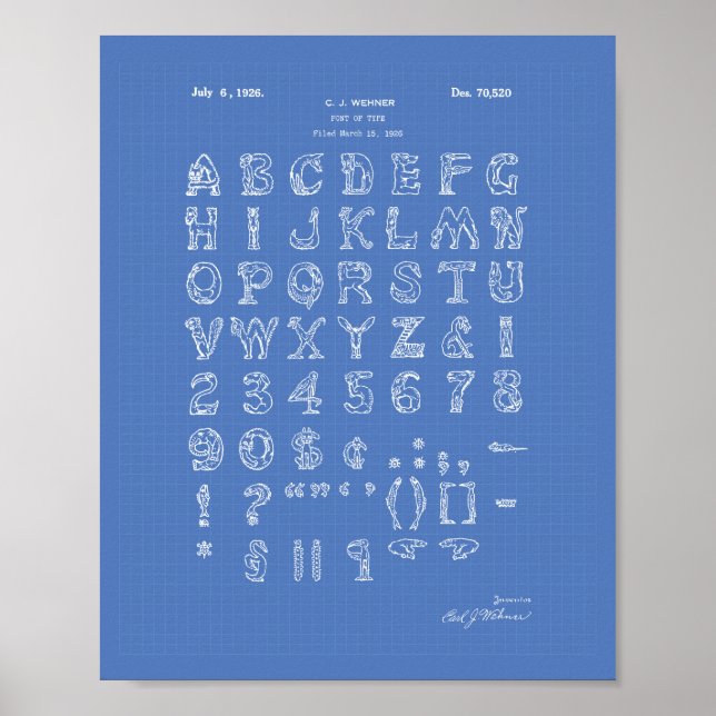 Poster Projeto de Arte de Patentes do Font 1926 (Frente)