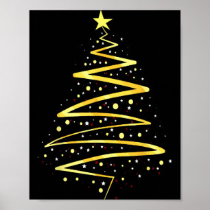 Poster Projeto de Árvore de Natal Cor Dourada