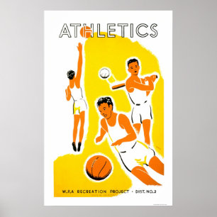 Poster Projeto de atletismo da juventude 1939 WPA