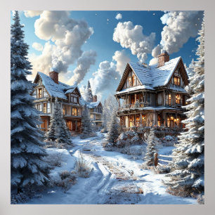 Poster projeto de paisagem de inverno