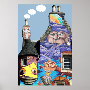 Póster Projeto Fairlie Scotland dos grafites do castelo