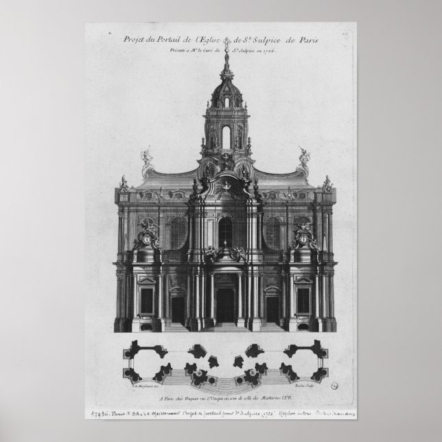 Poster Projeto para a igreja de Santo-Sulpice (Frente)
