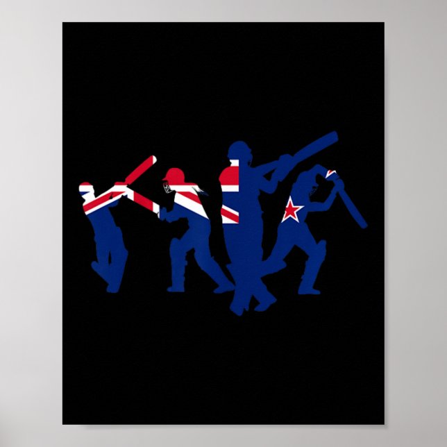 Poster Projetos de jogador de críquete (Frente)