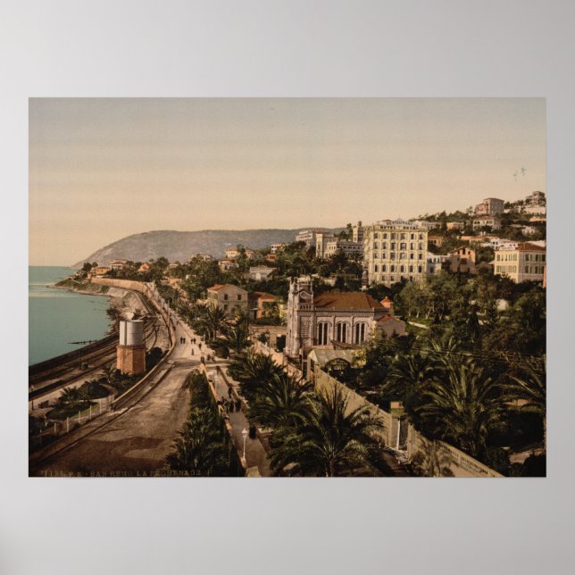 Poster Promenade, Sanremo, Ligúria, Itália (Frente)