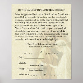 Poster Promessa Betrotal Noivado de Casamento Católico