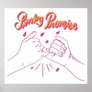 Poster Promessa Pinky com corações