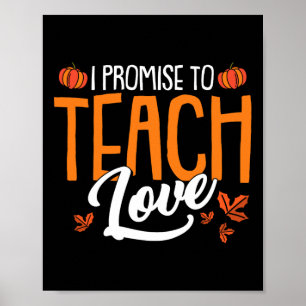 Poster Prometo Ensinar Amar Dia de Ação de Graças Cair Au
