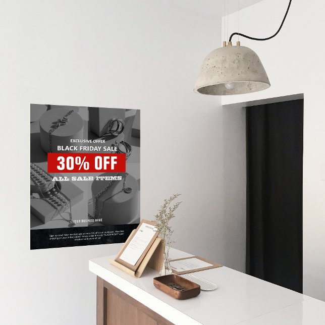 Poster Promo do produto de venda de fotos BW 4 Black Frid (4 Photos Black Friday Sale Product Promo Poster)