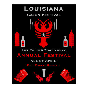 Póster Promoção de Evento do Festival Cajun e Crioulo