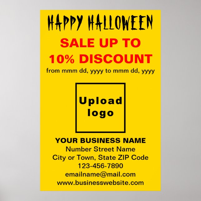 Poster Promoção de Halloween de Negócios em Cartaz Amarel (Frente)