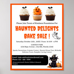 Poster Promoção de Venda de Bolos de Halloween Fofa 